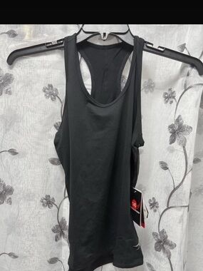 Black Racerback Athletic Tank Top - Performance Stretch